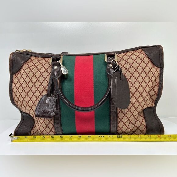 Gucci Web Duffle Bag Diamante Canvas Large - Picture 10 of 12